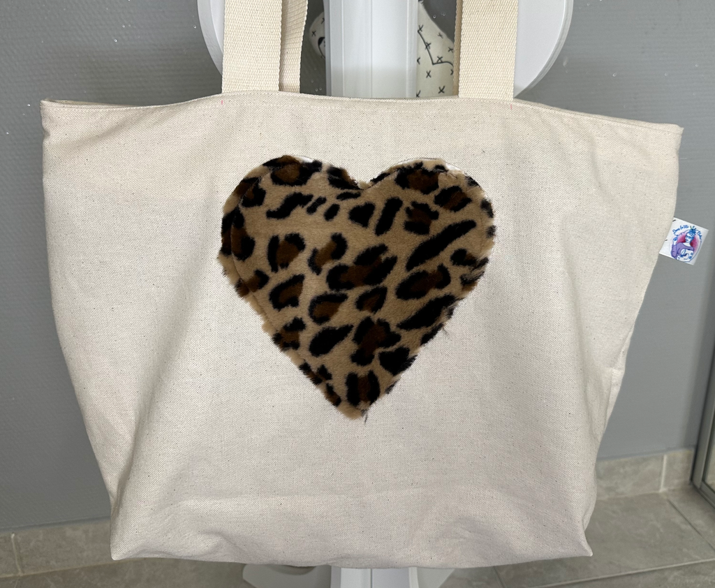 Tote Bag Cœur Léopard