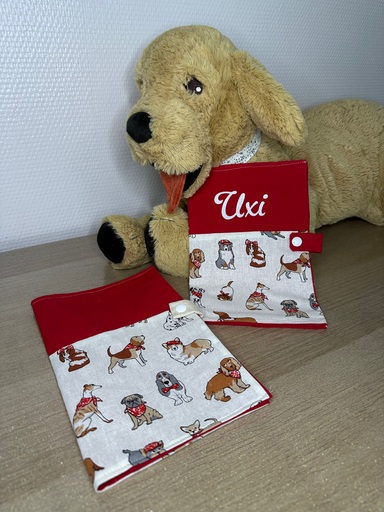 Protège carnet de santé rouge Chien